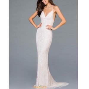 Scala Prom Dress Style #48557 Cream/Blush Size 6